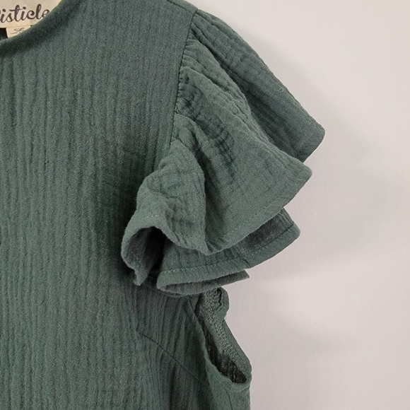 Listicle | Olive Green 2 Piece Peplum Top Short Set - Picture 6 of 12